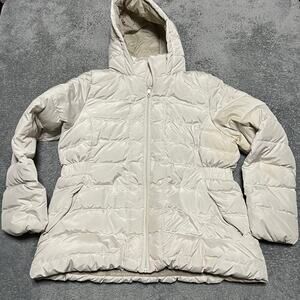 The North Face Coat Womens XXL 550 Down Off White Puffer Jacket Hooded ***